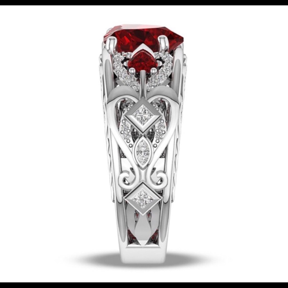 Fashion Blue Heart Ring Various Size - Picture 3 of 4